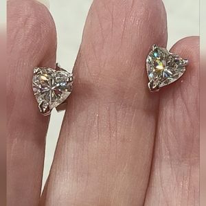 Moissanite 2 Carat HEART Cut Earrings